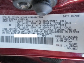 2005 TOYOTA 4RUNNER SR5 BURGUNDY 4.0L AT 4WD Z16187